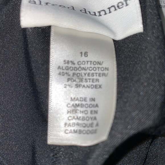 Alfred Dunner Vintage Pants Elastic Waist flat front black size 16 - Picture 7 of 7